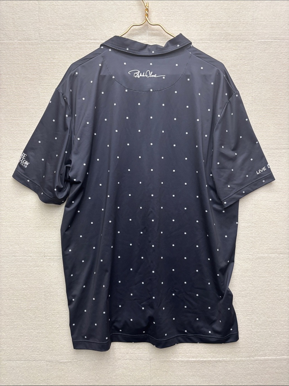 Black Clover XXL Men’s Black Polo with Micro Dot Print - Picture 2 of 9